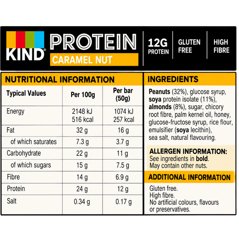 KIND Protein Bars Caramel Nut 50g Case of 12