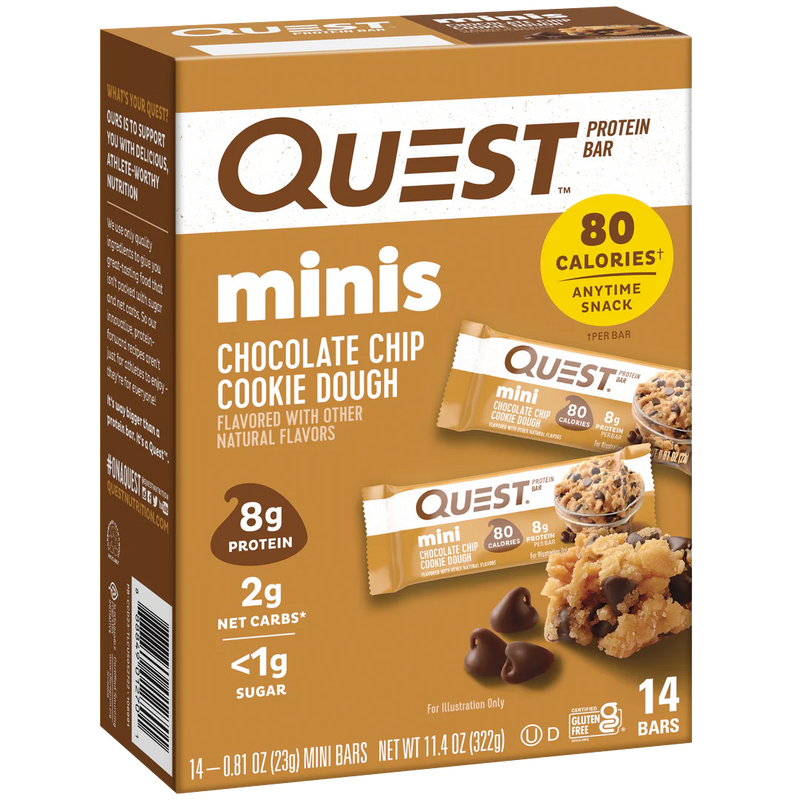 Quest Mini Choc Chip Cookie Dough Protein bar 23g - Case of 14