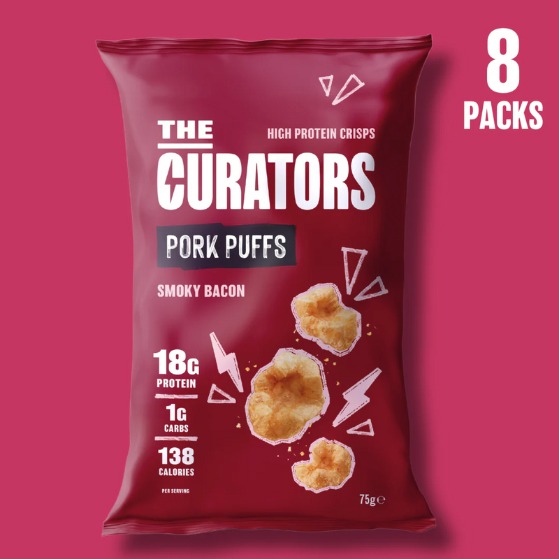 The Curators Smoky Bacon Pork Puffs 75g - Case of 8