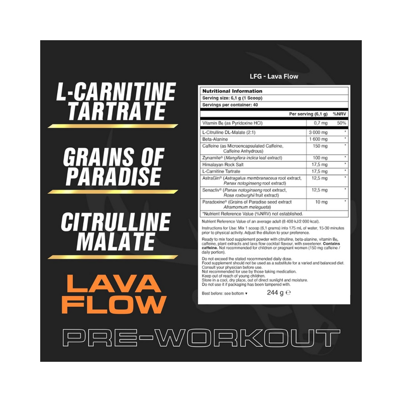 Bucked Up LFG Burn Lava Flow Pre-Workout 232g