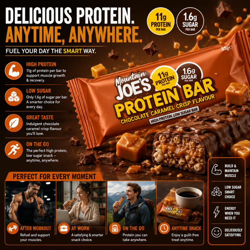 Mountain Joe's Protein Bar Choc Caramel Crisp 35g - Case of 12