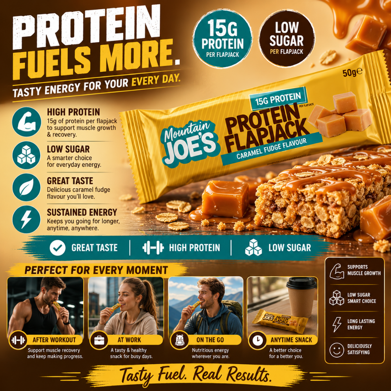 Mountain Joe's Caramel Fudge Flavour Protein Flapjack 60g - Case of 16