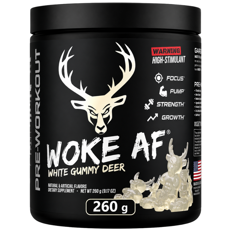 Bucked Up Woke AF White Gummy Deer High-Stim Pre-Workout 260g