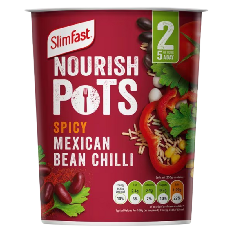 SlimFast Spicy Mexican Bean Chilli Nourish Pots 60g - Case of 8