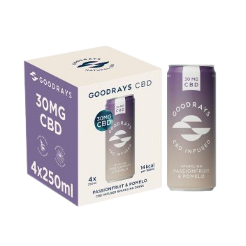 Goodrays Passion Fruit & Pomelo CBD Drink (4 x 250ml multipack)