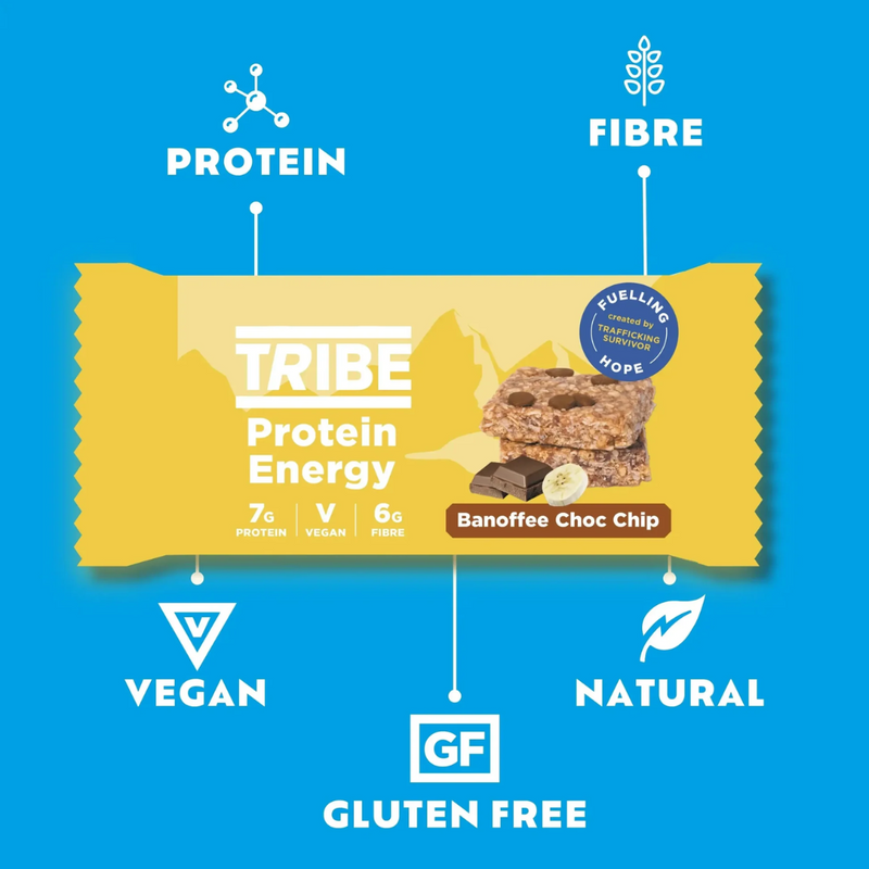 Tribe Protein Energy Banoffee Choc Chip bars 50g - Case of 12