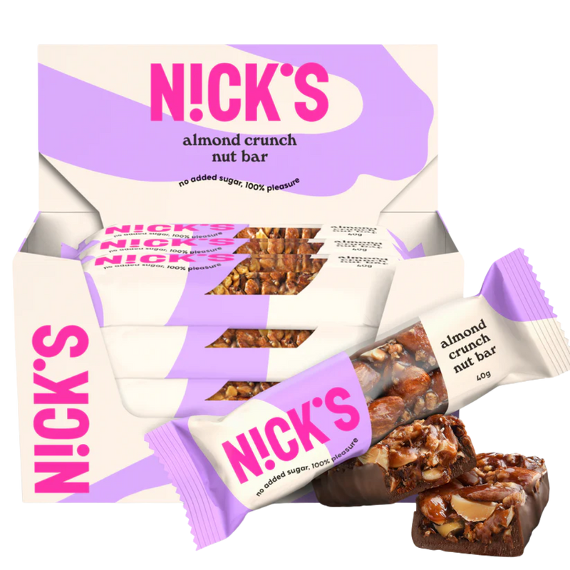 Nick's Almond Crunch Nut bar 40g - Case of 12