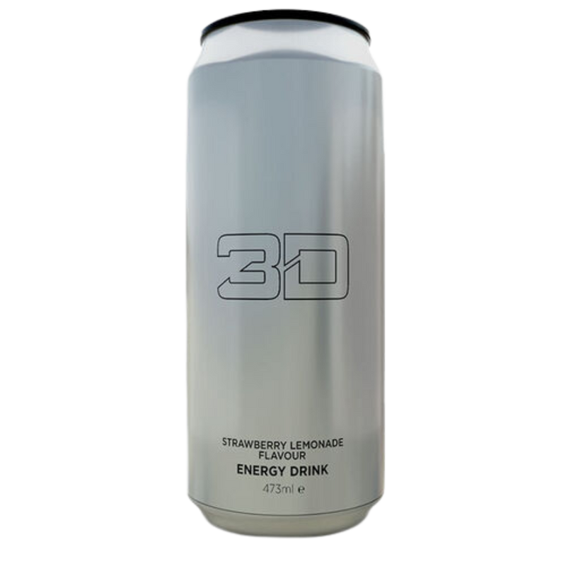 3D Energy Drink Silver (Strawberry Lemonade) 473ml - Case of 12