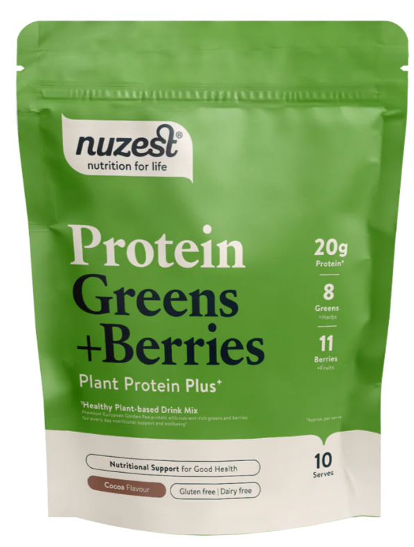 Nuzest Protein Plus Greens + Berries Cocoa Flavour 300g