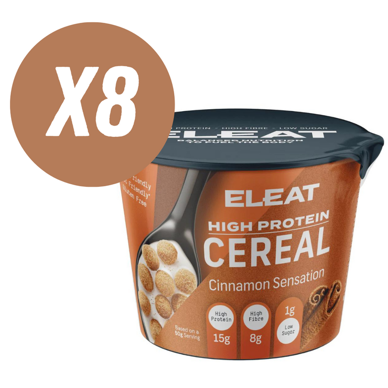 ELEAT Cinnamon Flavour High Protein Cereal 50g - Case of 8
