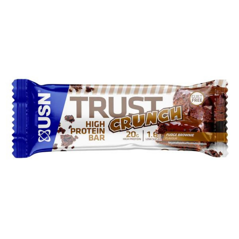 USN Trust Crunch Fudge Brownie Flavour High Protein Bar 60g - Case of 12