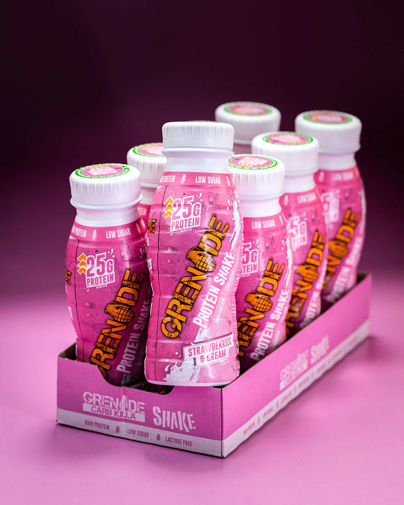Grenade Strawberries & Cream Flavour Protein Shake 330ml - Case of 8