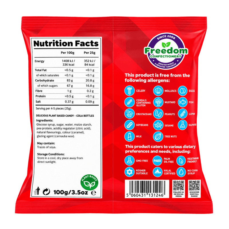 Freedom Gummy Cola Bottles 100g - Case of 10