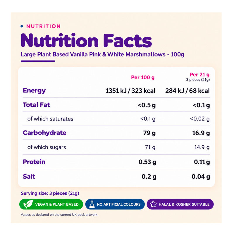 Freedom Vegantic Pink & White Marshmallows 100g - Case of 10