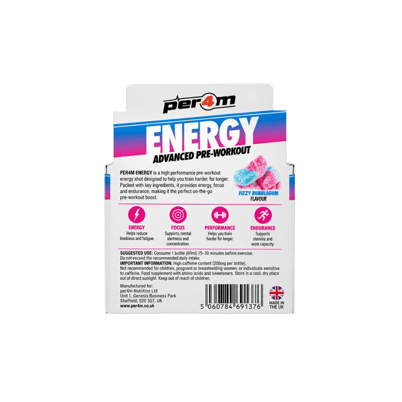 Per4m Energy Shot (Fizzy Bubblegum Bottles) 100ml - Case of 12