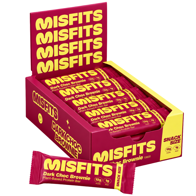 Misfits Dark Choc Brownie SNACK-SIZE Protein bar 40g - Case of 15