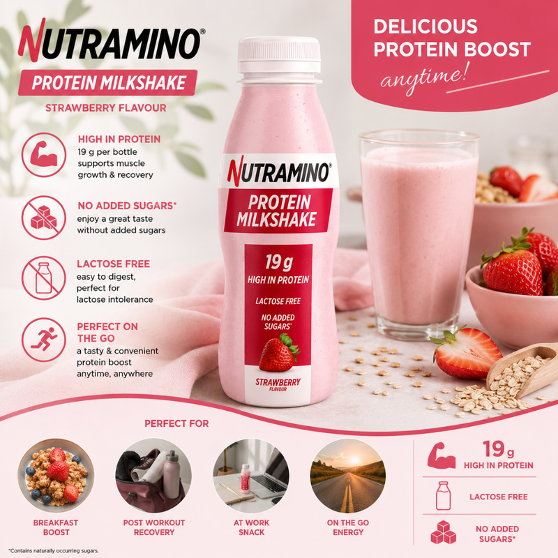 Nutramino Protein Milkshake Strawberry 250ml - Case of 12