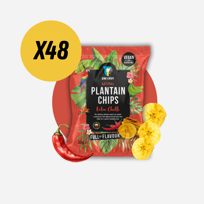 Loro Crisps Latin Chilli flavour Plantain Chips 30g - Case of 48