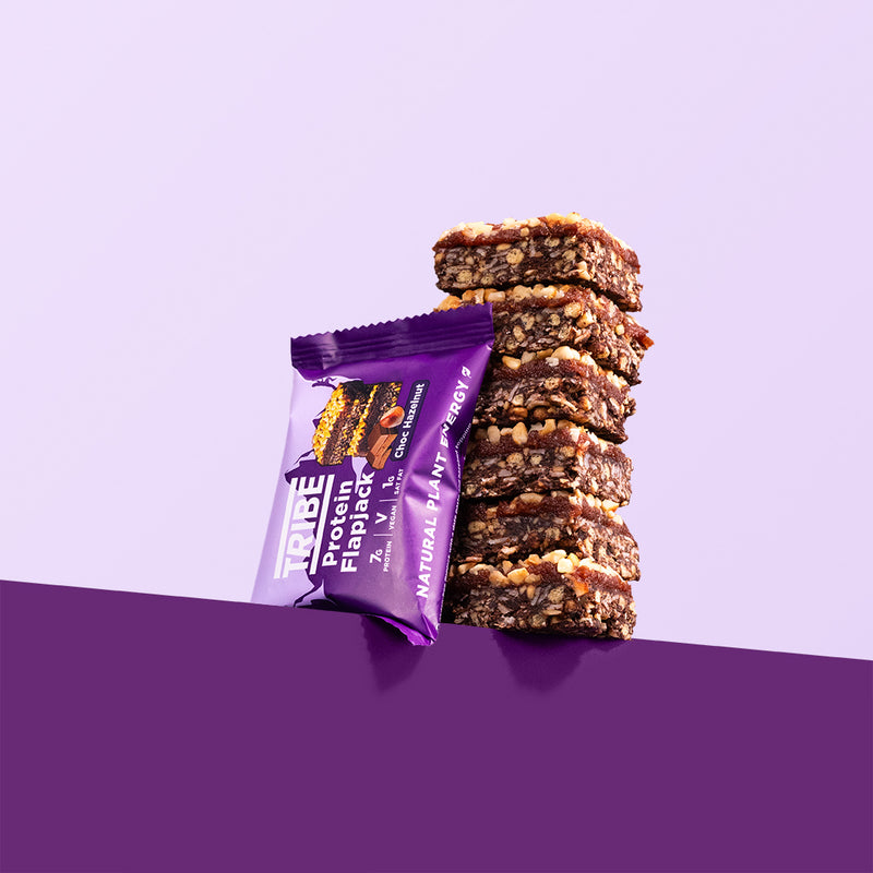 Tribe Choc Hazelnut Protein Flapjacks (3 x 38g Multipack) - Case of 7 (21 bars total)