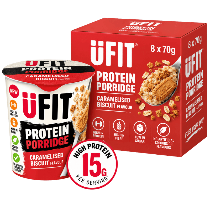 UFIT Caramelised Biscuit Protein Porridge Pots 70g Case of 8