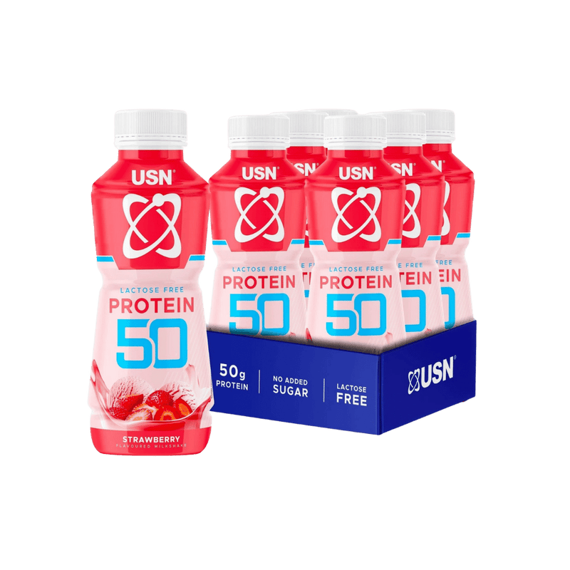 USN TRUST Protein Fuel 50 Strawberry Flavour High Protein Milkshake 500ml - Case of 6