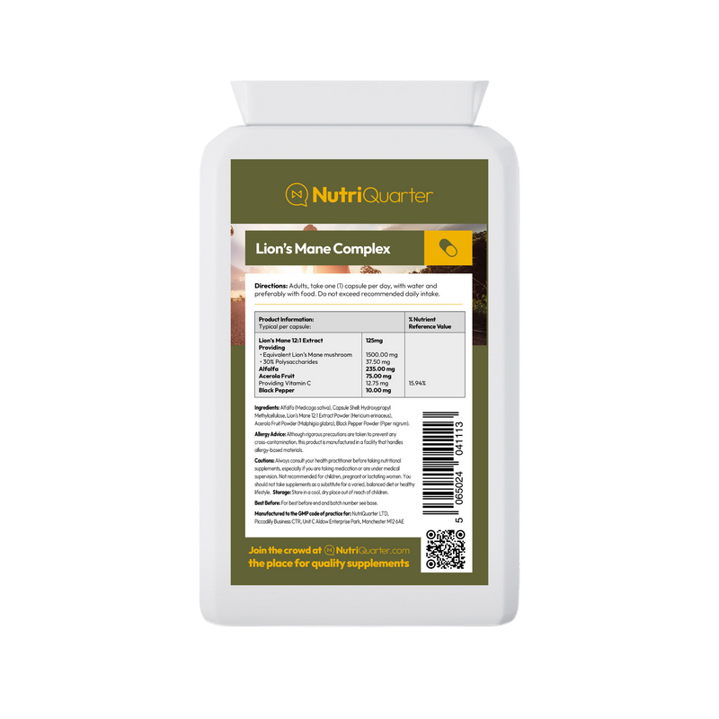 NutriQuarter Lion's Mane Complex (120 Capsules)