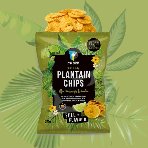 Loro Crisps Natural Plantain Chips, Quimbaya Lime 30g - Case of 20