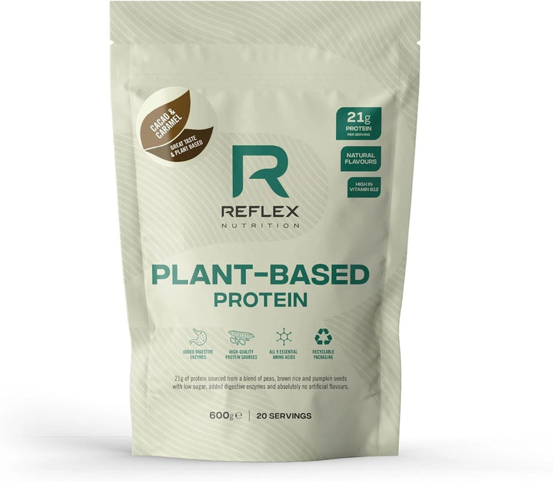 Reflex Nutrition Cacao & Caramel Plant Based Protein Powder 600g [Best Before: 29/04/2026]