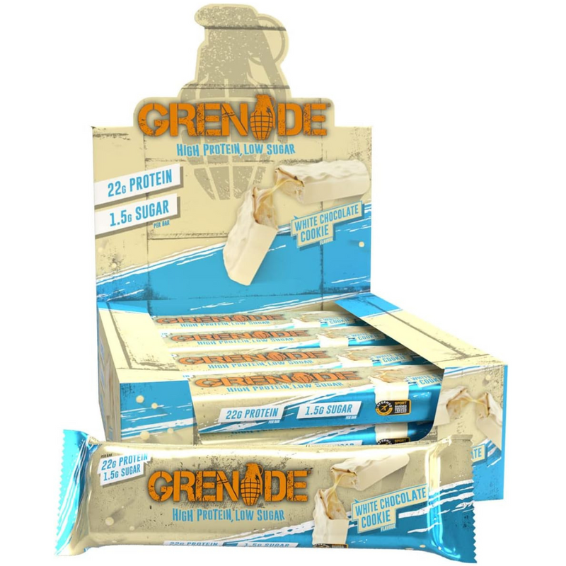 Grenade White Chocolate Cookie Flavour Protein Bar 60g - Case of 12 [Best Before: 28/02/2026]