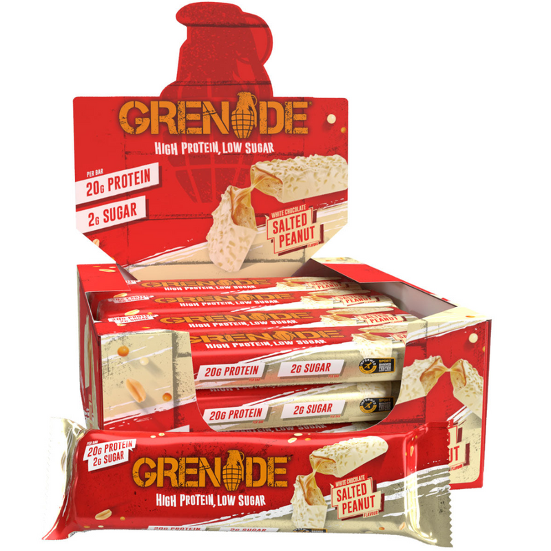 Grenade White Chocolate Salted Peanut Protein Bar 60g - Case of 12 [Best Before: 31/01/2026]