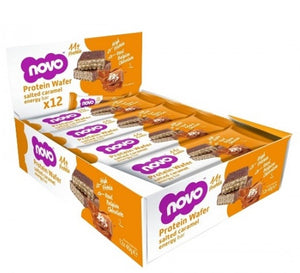Novo Salted Caramel High Protein Wafers 40g - Case of 12 [Best Before: 31/12/2025]