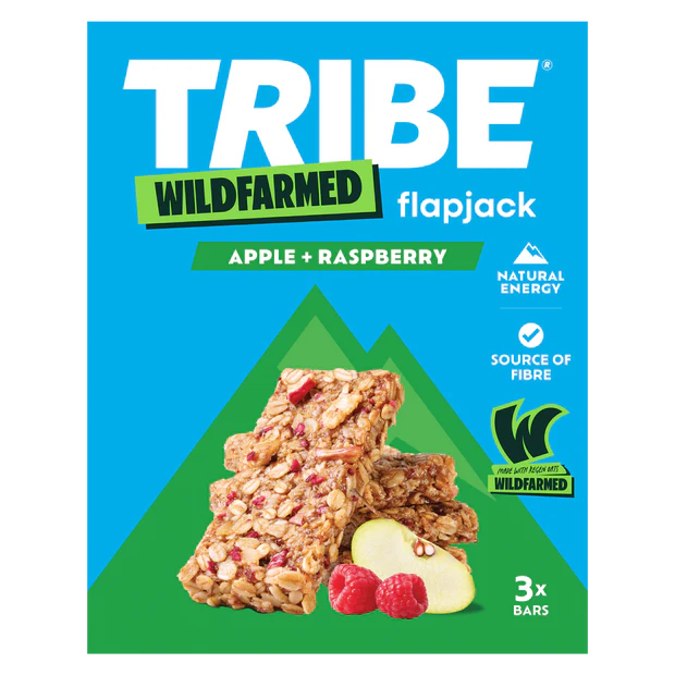 Tribe x Wildfarmed Apple & Raspberry Flapjacks (3 x 50g multipack) - Case of 12 (36 bars total)