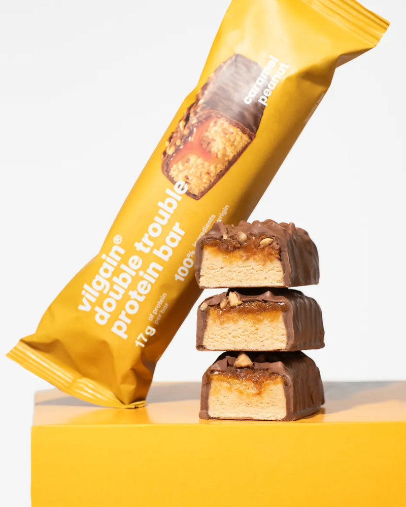 Vilgain Double Trouble Salted Caramel Peanut Protein Bar 55g - Case of 12 [Best Before: 17/10/2025]