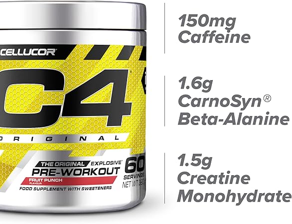 C4 Original Explosive Pre-Workout Fruit Punch (60 servings) [Best Before: 23/01/2026]