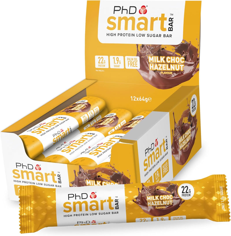 PhD Smart Milk Chocolate Hazelnut Protein bar 64g - Case of 12