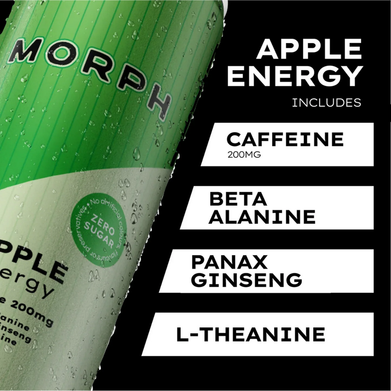 Morph Energy Zero Sugar Energy Drink Apple 330ml - Case of 12