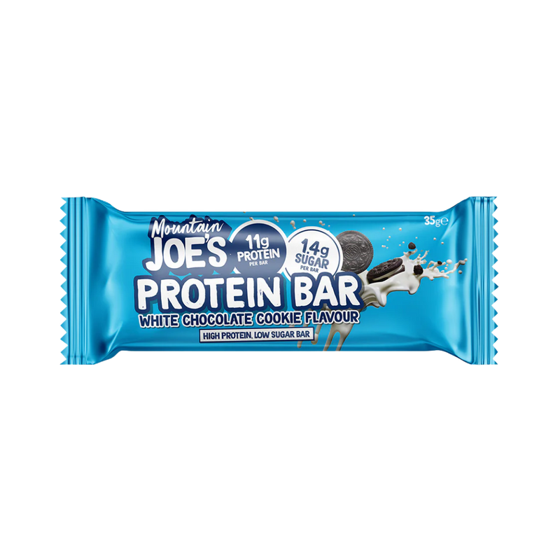 Mountain Joe's Snack-Size Protein Bar White Chocolate Cookie 35g - Case of 12