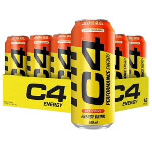 C4 Orange Slice Zero-Sugar Energy Drink 500ml - Case of 12 [Best Before: 29/03/2025]