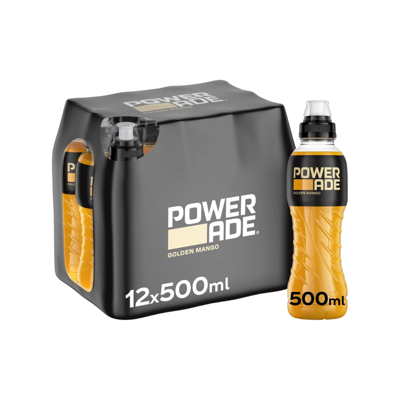 Powerade Golden Mango Isotonic Sports Drink 500ml - Case of 12 [Best Before: 31/05/2026]