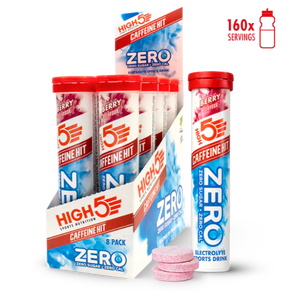 High5 Zero Berry Flavour Caffiene Hit Electrolyte Sports Drink tablets (20 tablets) - Case of 8
