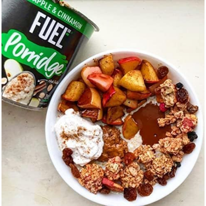 Fuel10k Apple & Cinnamon Porridge 70g - Case of 8 [Best Before Date: 23/09/2025]
