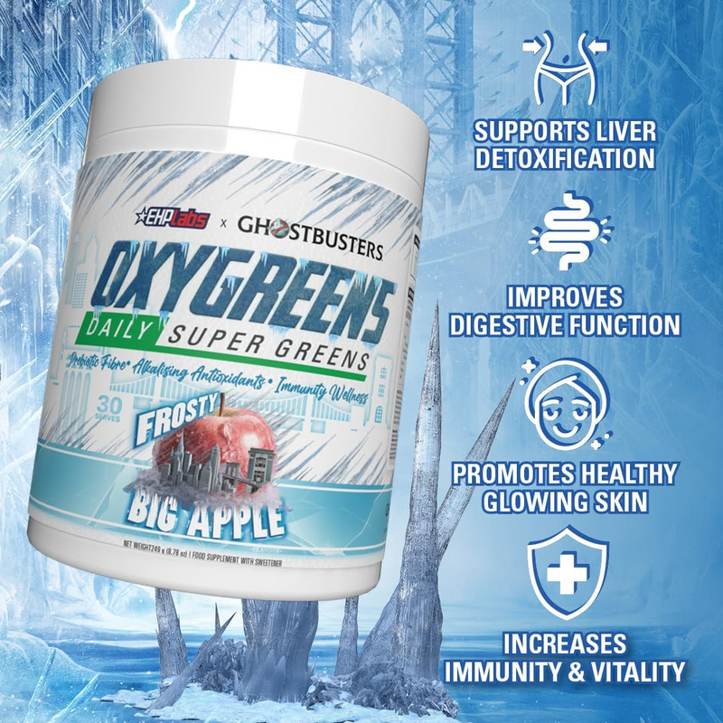 EHP Labs Oxygreens Powder Frosty Big Apple 249g (30 servings) [Best Before: 12/03/2026]