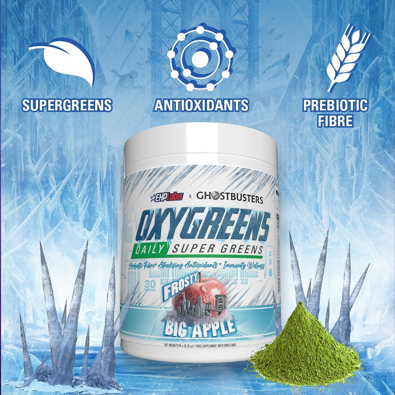 EHP Labs Oxygreens Powder Frosty Big Apple 249g (30 servings) [Best Before: 12/03/2026]