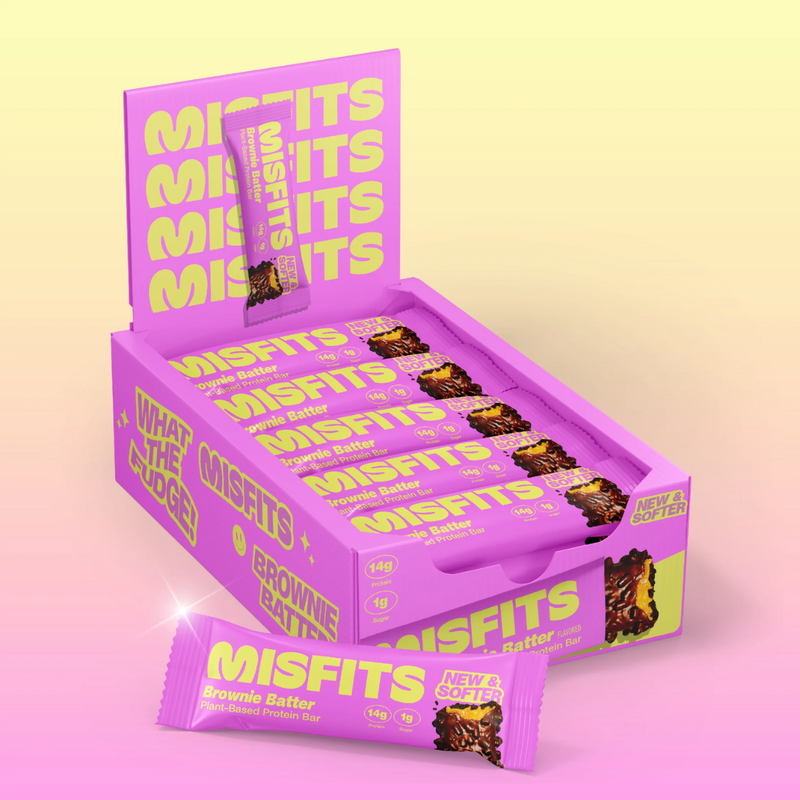 Misfits Brownie Batter Protein bars 50g - Case of 15 [Best Before: 03/08/2025]