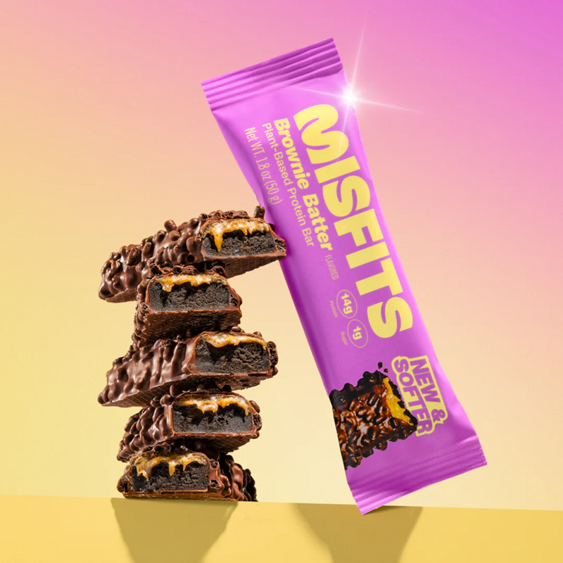 Misfits Brownie Batter Protein bars 50g - Case of 15 [Best Before: 03/08/2025]