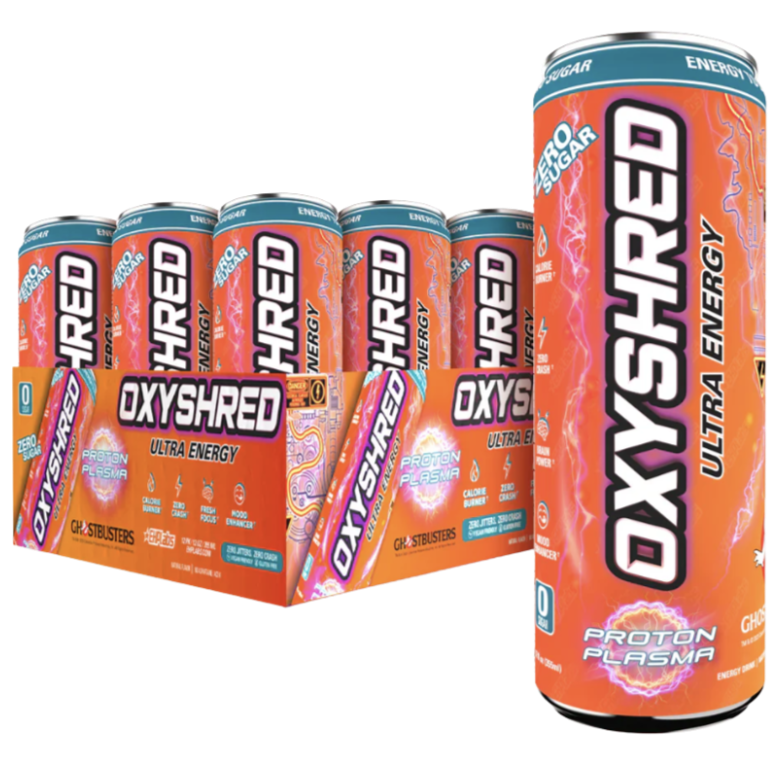 EHP Labs x Ghostbusters Oxyshred Proton Plasma (Tropical) Energy Drink 355ml - Case of 12 [Best Before: 05/09/2025]
