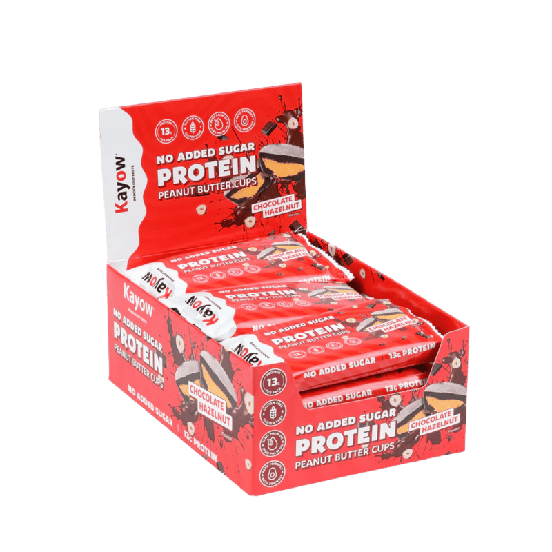 Kayow High Protein Hazelnut Flavour Peanut Butter Cups 44g - Case of 12 [Best Before: 19/05/2026]