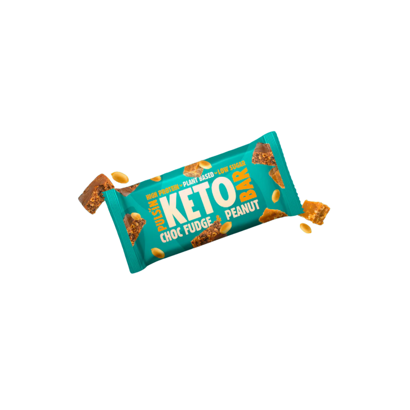 Pulsin Choc Fudge and Peanut Keto Bar 50g - Case of 18