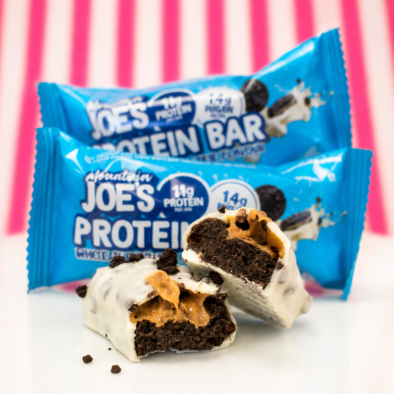 Mountain Joe's Snack-Size Protein Bar White Chocolate Cookie 35g - Case of 12