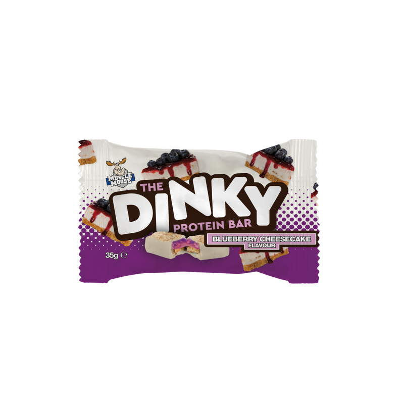 Muscle Moose Dinky Protein Bar Blueberry Cheesecake 35g – Case of 12